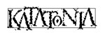 Katatonia-bändin mustavalkoinen logo, jossa lukee 