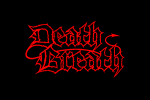 Death Breath -bändin logo mustaa taustaa vasten. Logo on kirjoitettu punaisella värillä ja goottityylisin kirjaimin. Kirjaimissa näkyy vain ääriviivat.